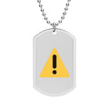 Warning Dog Tag Necklace