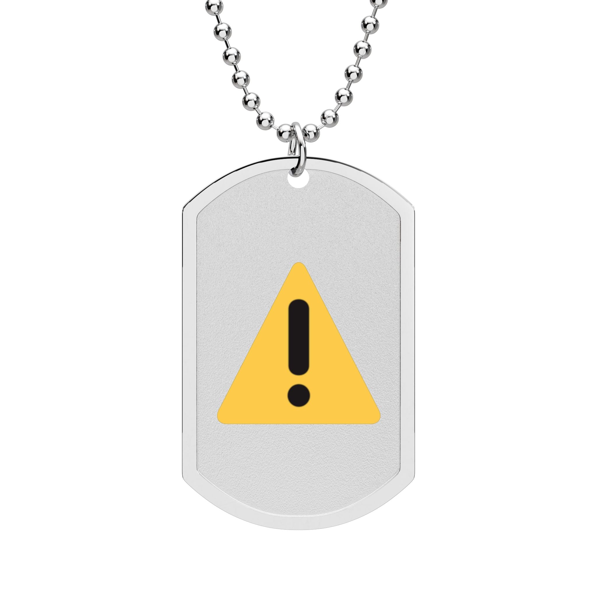 Warning Dog Tag Necklace