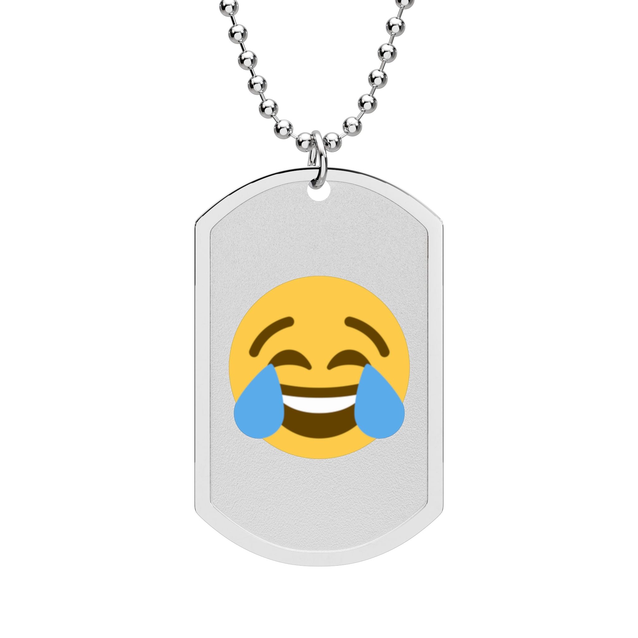 Laughing Dog Tag Necklace